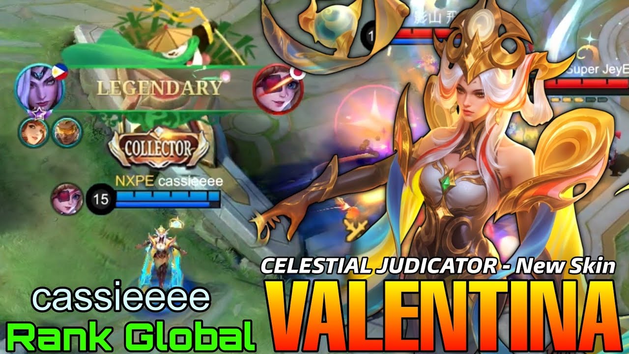 Celestial Judicator Valentina New COLLECTOR Skin Gameplay - Top Global Valentina by cassieeee - MLBB