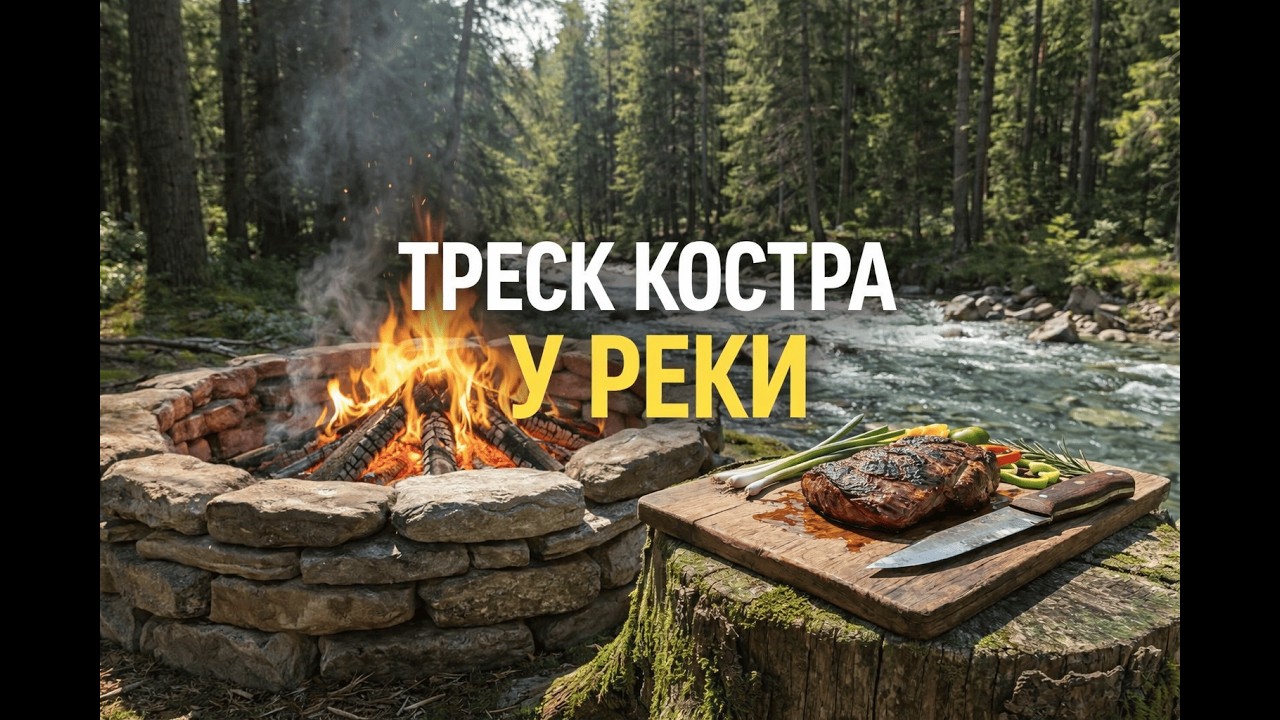 Треск костра у реки — мужской релакс для работы, сна #fireplace #asmr #sleep #sleepmusic #workout