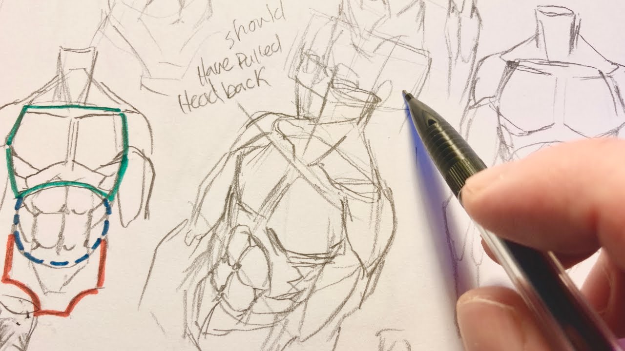 Anime Anatomy Drawing Practicing In Sketchbook | Anime Manga Sketch