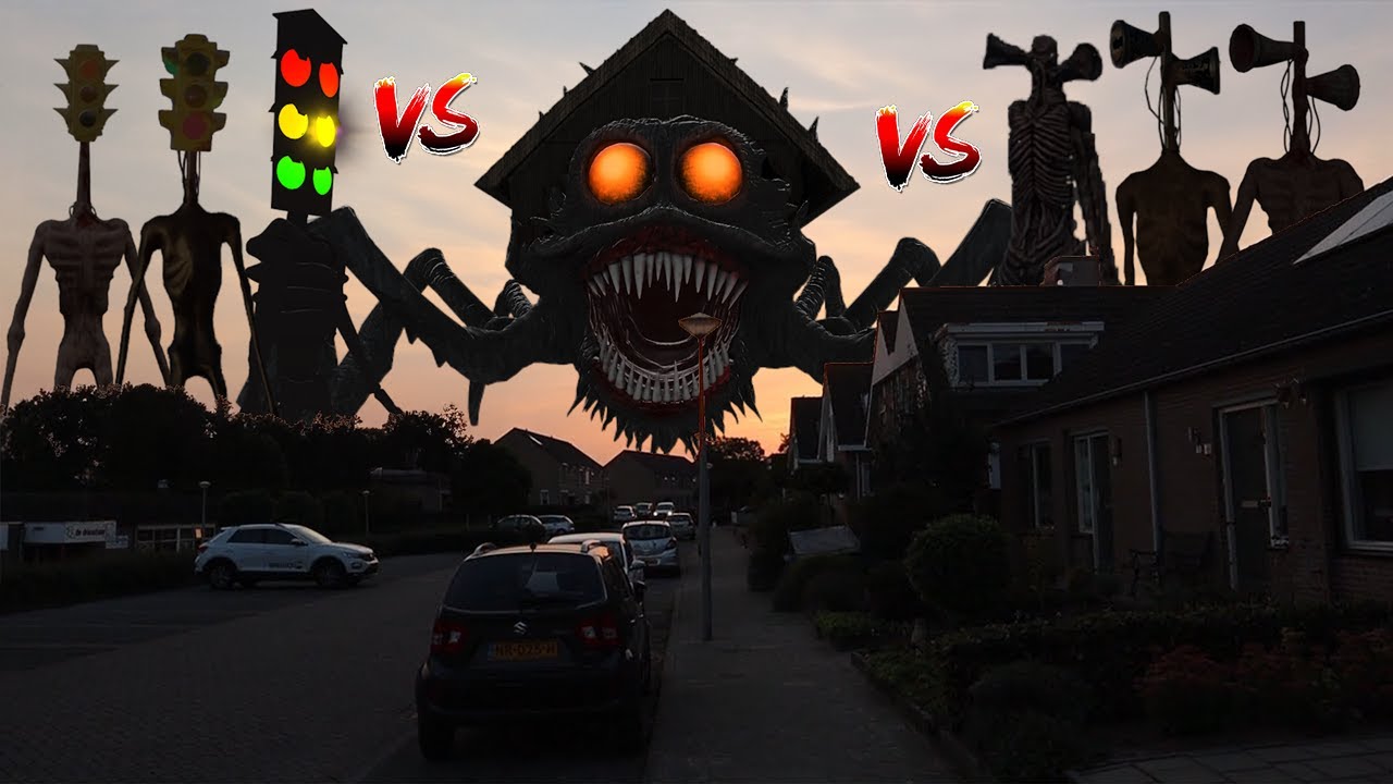 TEAM Siren Head VS House Monster VS TEAM Traffic Light Head
