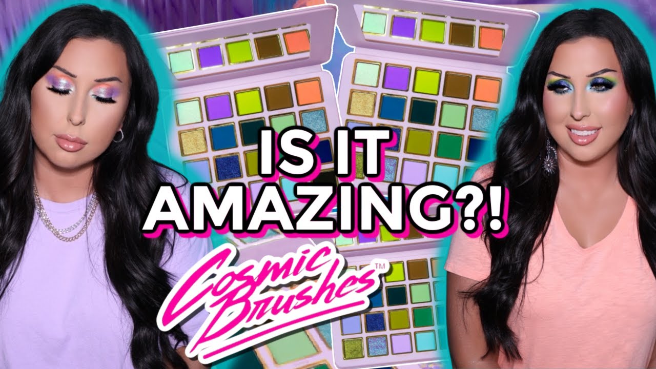 2 LOOKS + SWATCHES SERENITY PALETTE | COSMIC BRUSHES REVIEW | COSMIC BEAUTY