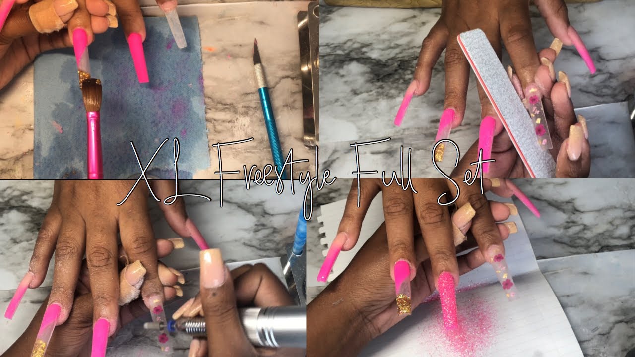 WATCH ME WORK : XL Freestyle Set for Beginners | Beginner Nail Tech
