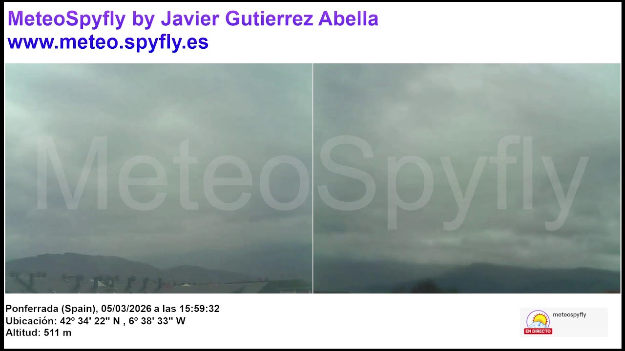 Directo Ponferrada (El Bierzo) - Meteo Spyfly by Javier Gutierrez Abella [WEBCAM LIVE]