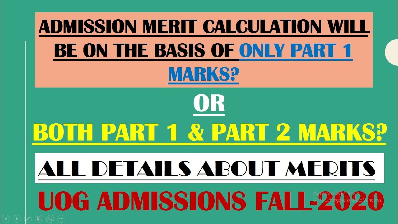 Merit Criteria Details | Only Part 1 Marks Are included? Or Both Part 1 & Part 2 Marks Are Included?