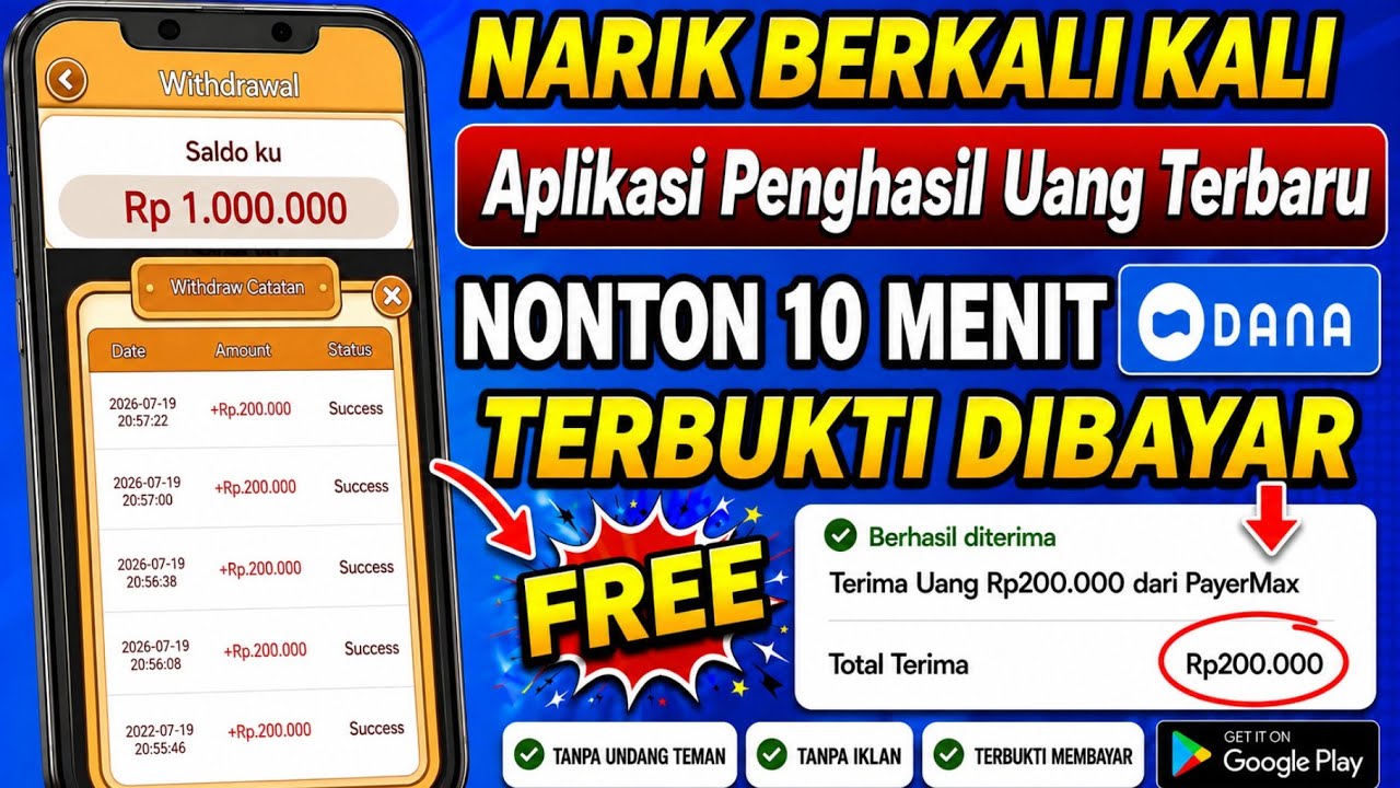 APLIKASI BARU! Nonton Video Dibayar Terbukti Membayar, Aplikasi Penghasil Saldo Dana Tercepat 2026