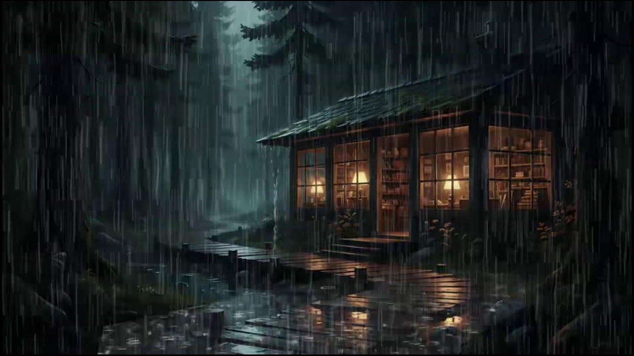 Cozy Forest Cabin in Rain 🌧 | Calm Rain Ambience for Deep Sleep, Relaxation, and Rain Therapy