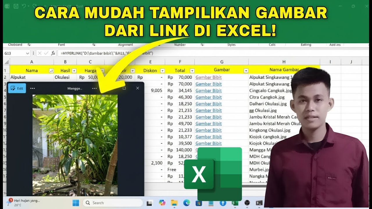 Trik Database Excel! Cara Membuat Link Gambar Aktif ke File di Laptop (Otomatis)