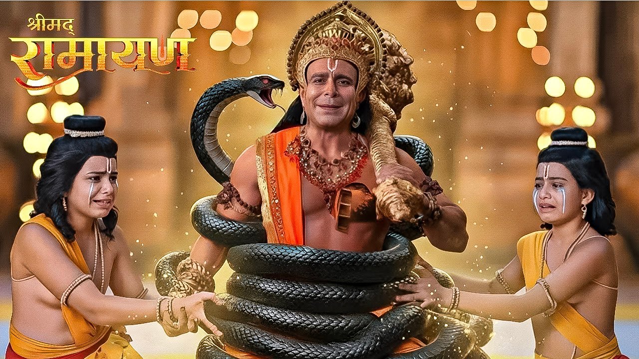 साँप से लिपटे हनुमान जी  Love-Kush रो-रो कर हुए बुरा हाल|| Shrimad Ramayan || Full Episode ||
