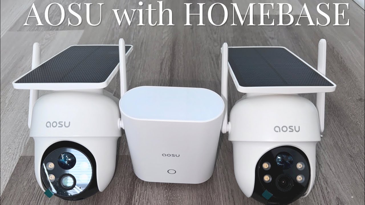 AOSU Security Cameras Outdoor Wireless, 2 Cam-Kit, No Subscription, Solar-Powered | Home Base