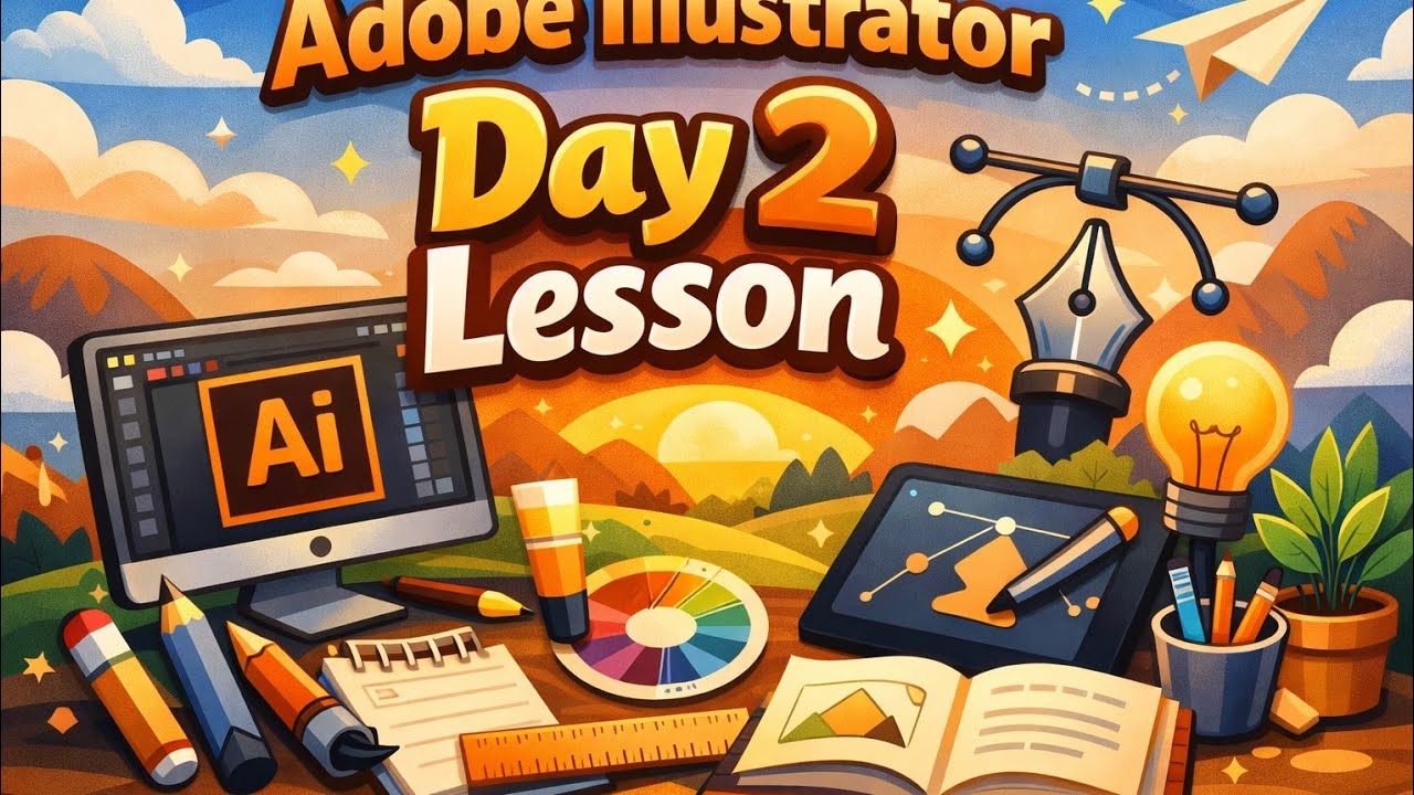 Adobe Illustrator Day 2 | Tools & Basic Shapes Tutorial for Beginners