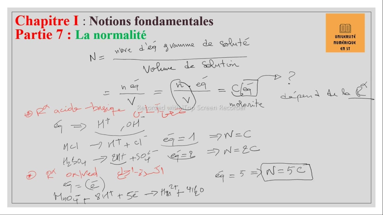 1.7 : La normalit&eacute; + exercice