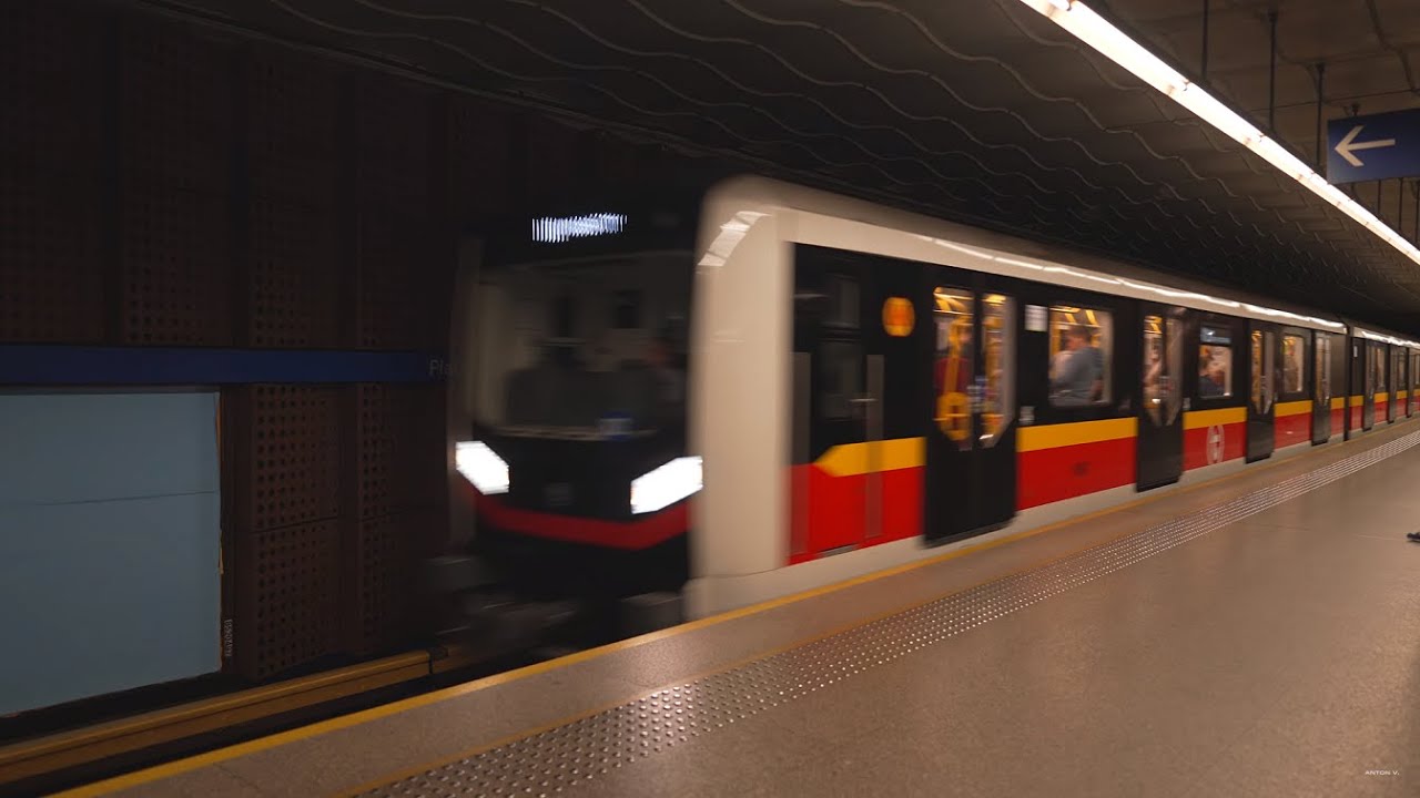 Poland, Warsaw, Metro ride from Plac Wilsona to Dworzec Gdański