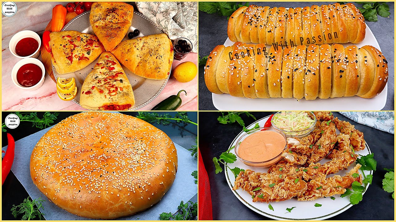 4 Best Iftar Recipes, Pakistani Chicken Bread, Fried Chicken Strips, Pizza Bread, Chicken Patties