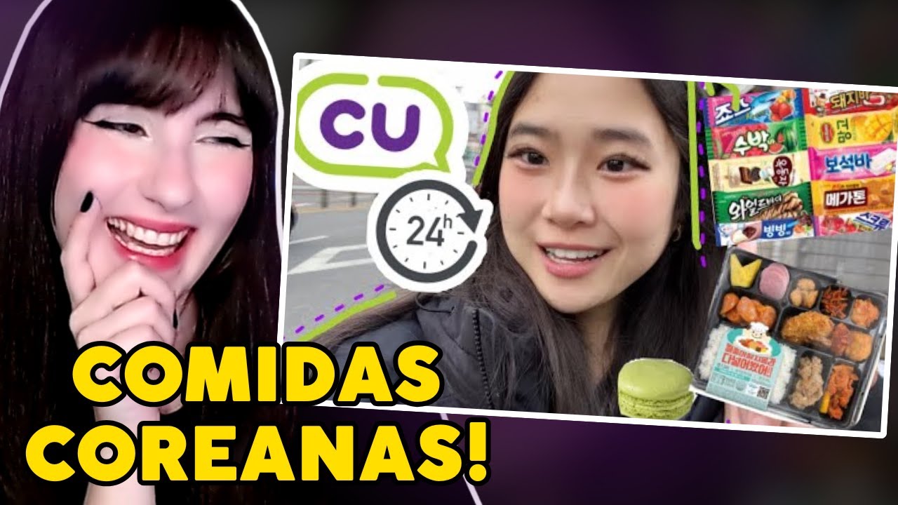 Comendo no C.U por 24h! Loja de conveni&ecirc;ncia coreana | C&aacute;tia react