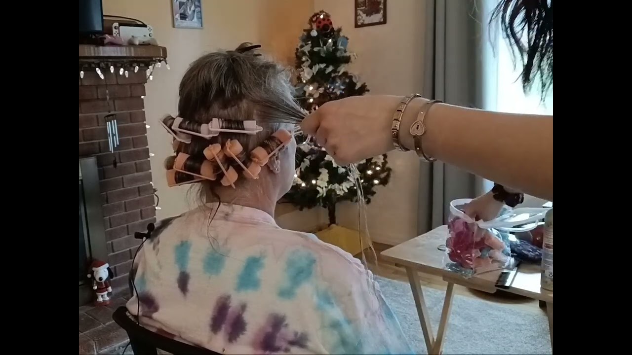 ASMR/brushing&curling hair|hair rollers, blow drying, and spraying|with water sounds#asmr #relaxing