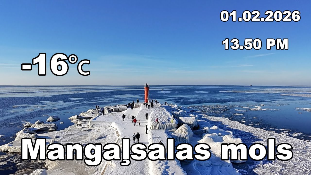 Mangaļsalas mols - Полет на дроне в -16  возможно вы увидите и себя.