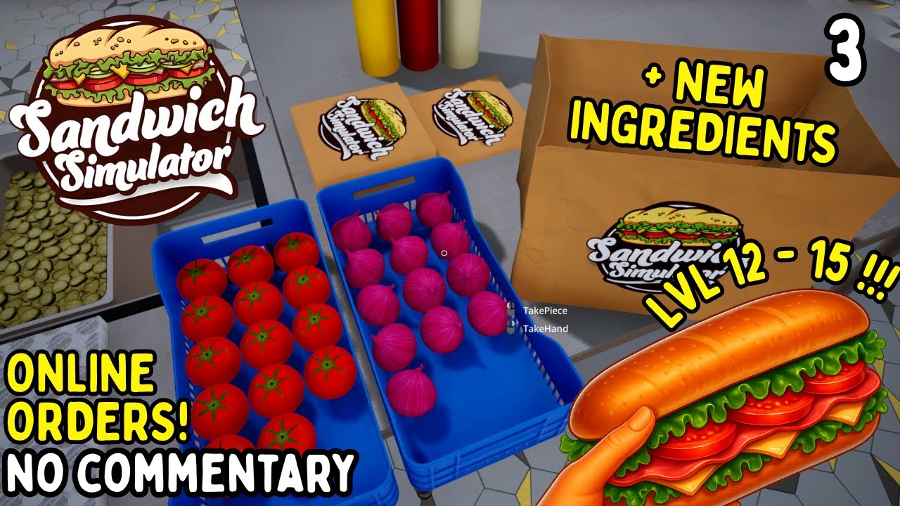 Sandwich Simulator 🥪 + ONLINE ORDERS! 🏍️ LEVEL 15 | Longplay No Commentary #3