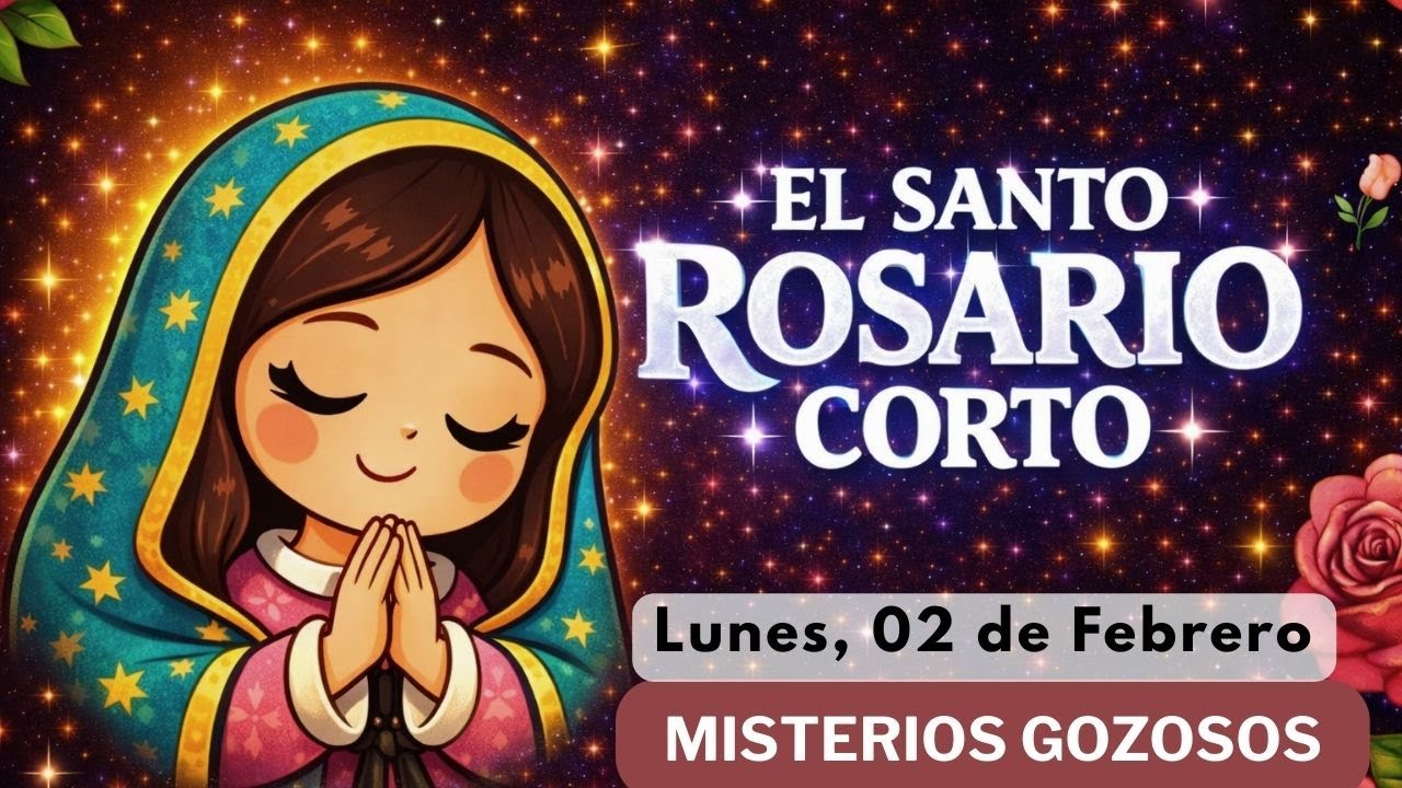 📿 Santo Rosario Corto | Lunes 02 de Febrero 2026 | Misterios Gozosos 🌼