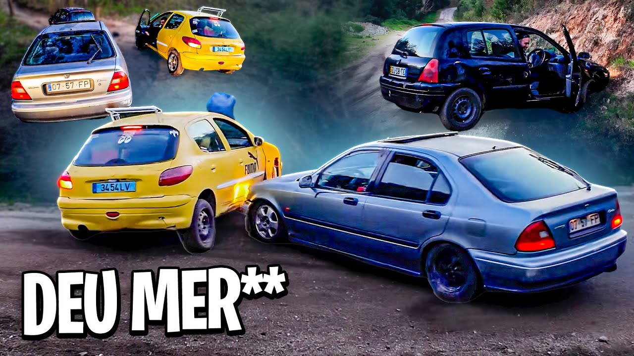 DEU MER** ! TIVEMOS UM ACIDENTE NO MONTE COM O PEUGEOT, HONDA E CLIO DO AÇO ! | AllSpeedDrive