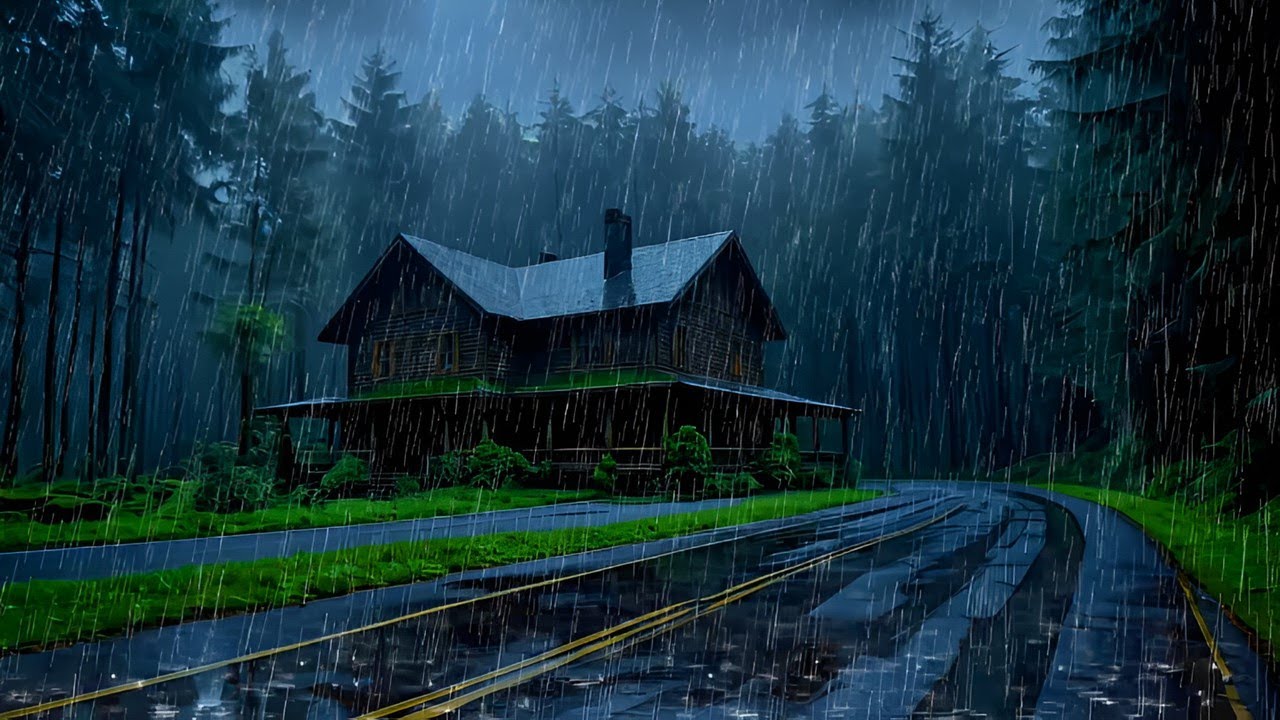 Rainy Forest Evening ⛈️ Thunder Sounds for Relaxation