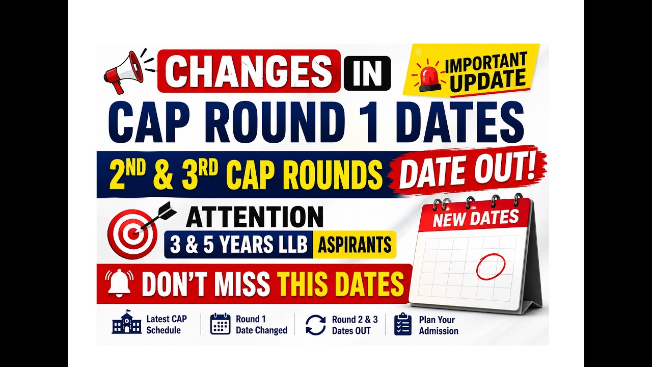 🚨 MAH CET LAW CAP Round Dates Changed! | Round 2 & 3 Dates OUT | 3 & 5 Years LLB Aspirants