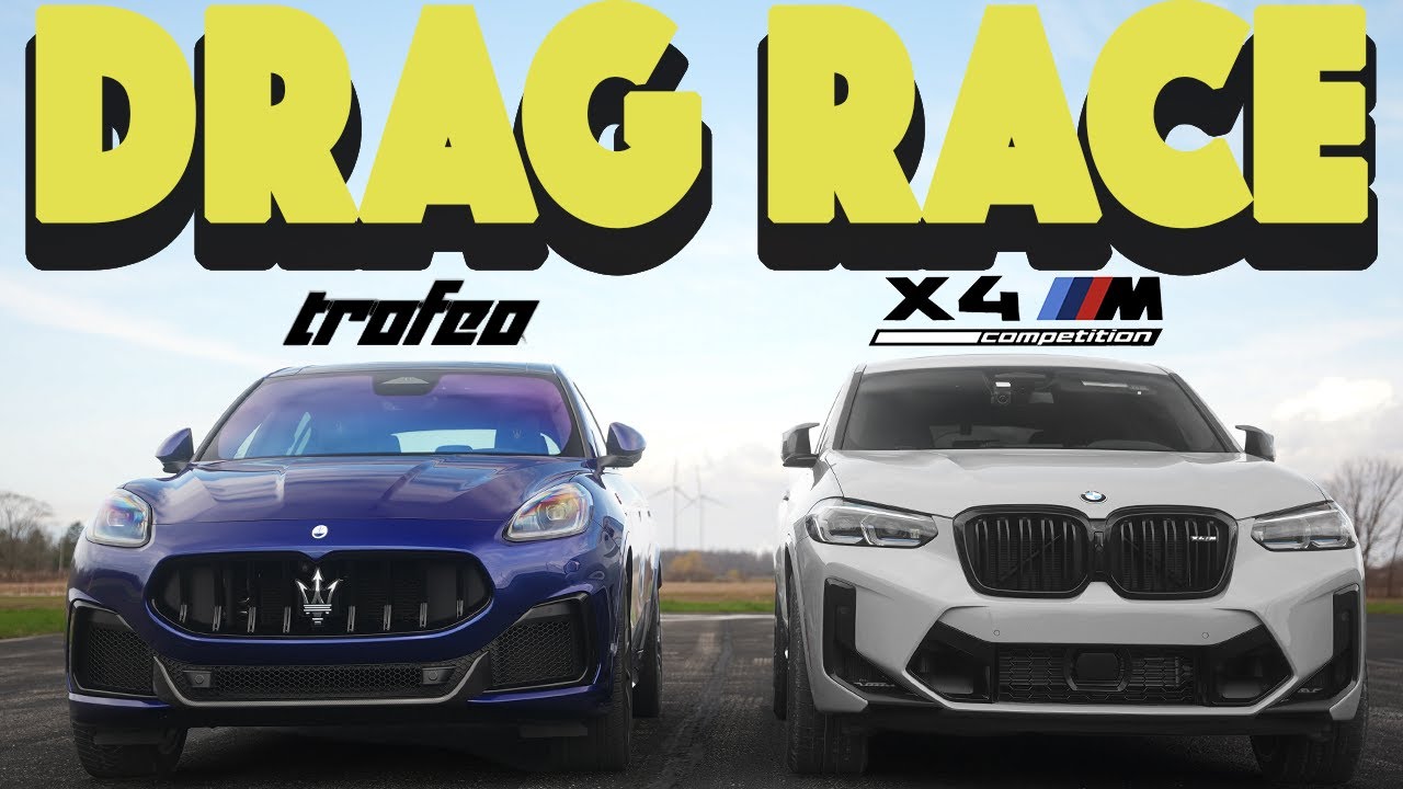 2023 Maserati Grecale Trofeo vs BMW X4M Competition, the unexpected happens. Drag and Roll Race.