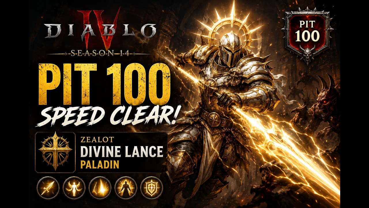 Diablo IV Season 14 | Zealot Divine Lance Paladin - Fast PIT 100 Clear! ⚡