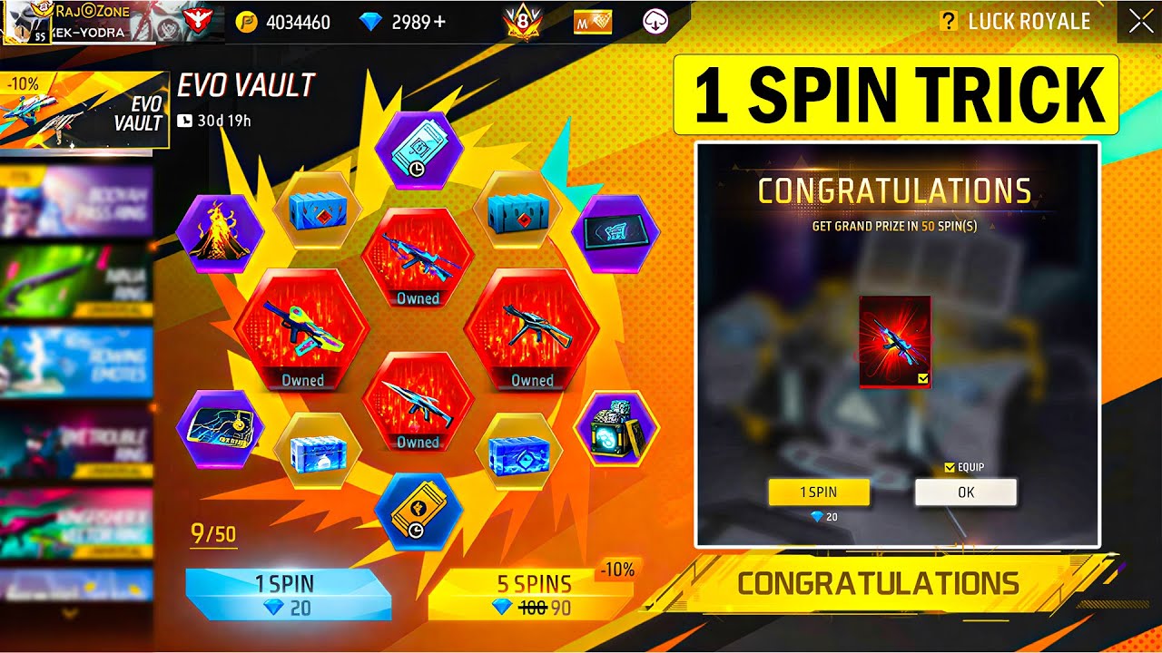 New Evo Vault 1 Spin Trick 🤩 | Evo AK47 1 Spin Trick in Evo Vault 2 October | Evo Vault Event Today 