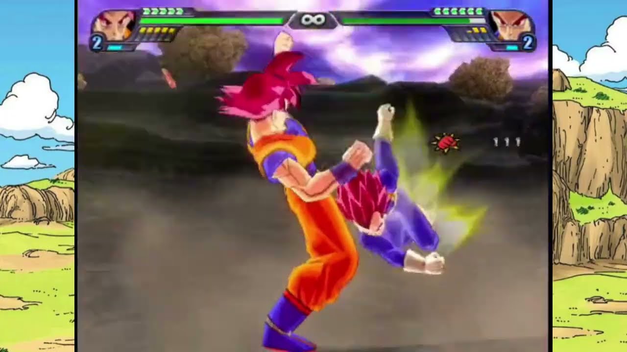 goku ssj dios vs vegeta ssj dios (dbz bt3 mod)
