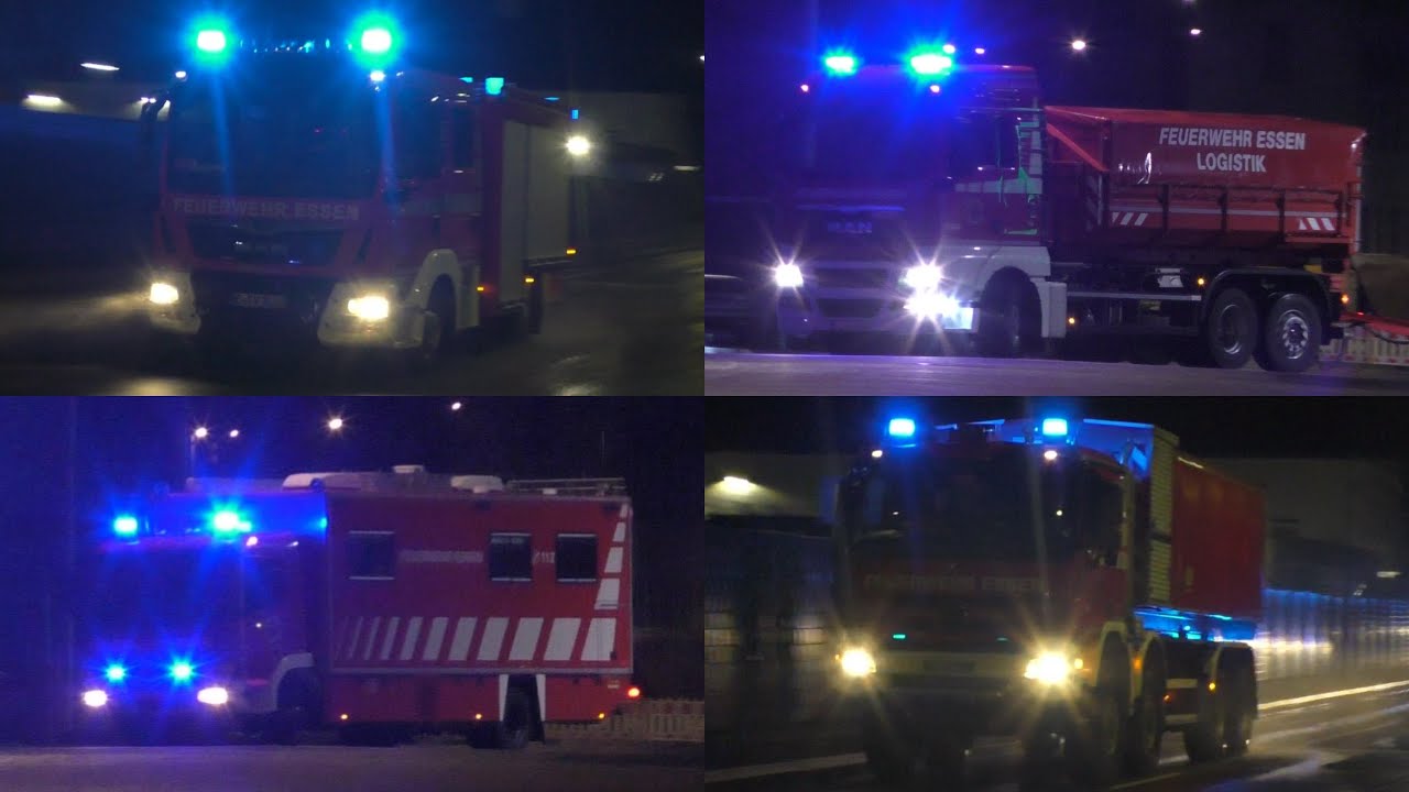 [Autowerkstatt in Vollbrand!] Einsatzfahrten von ELW2, WLF und mehr! - Feuerwehr Essen