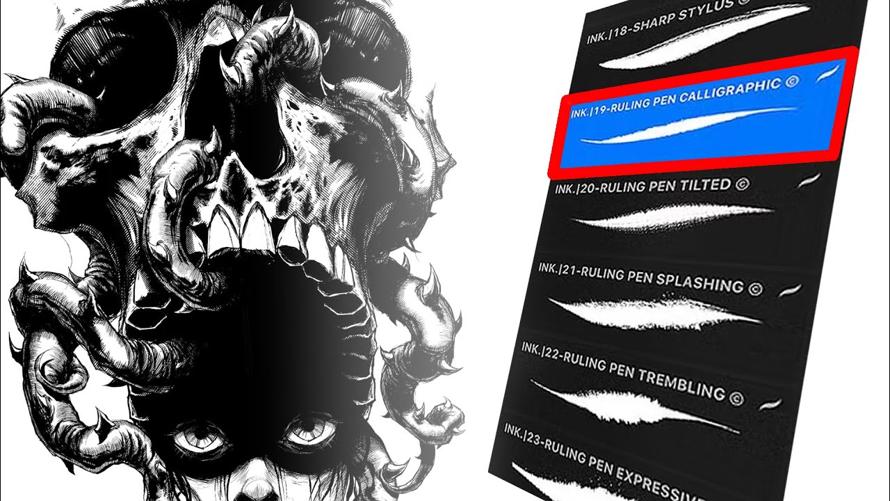 The ONLY brushes you need for a traditional INK style!