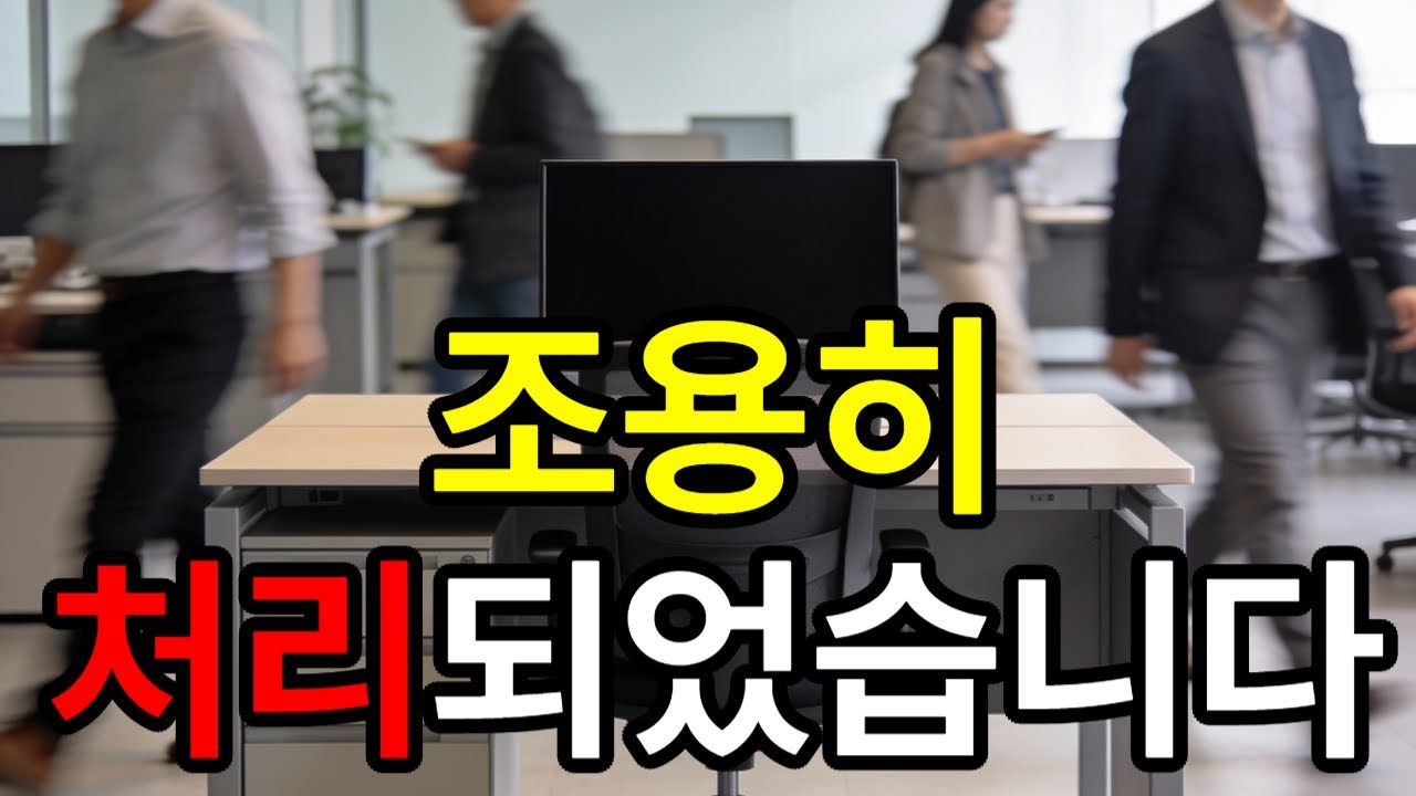 조용히 처리 되었습니다.#사람이_지워지는_방식 #조직의_침묵 #보이지_않는_퇴출#회사이야기 #직장인현실