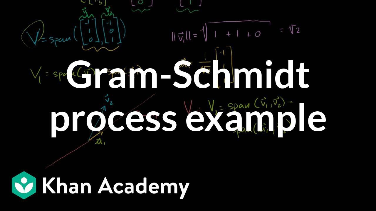 Gram-Schmidt process example | Alternate coordinate systems (bases) | Linear Algebra | Khan Academy