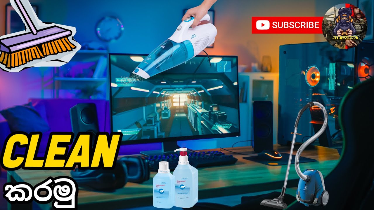 මගේ gaming pc setup එක clean කරා | cleaning gaming pc setup | pc setup clean