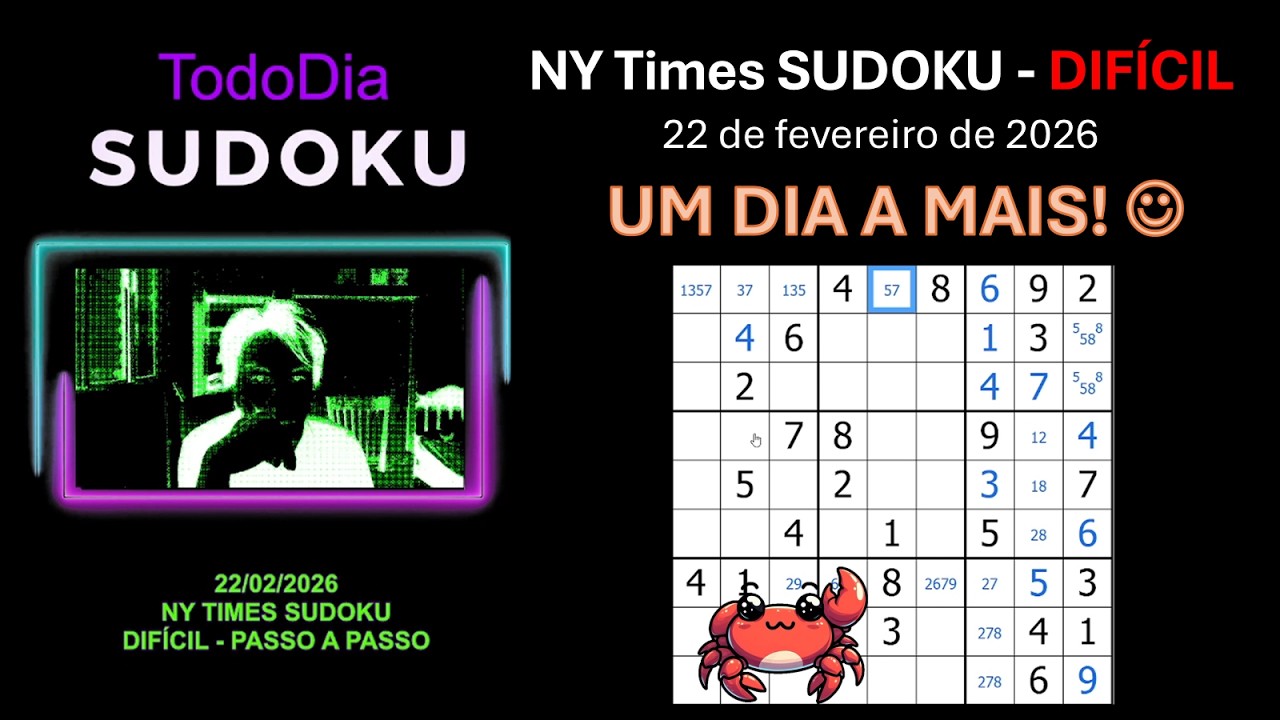 TodoDiaSudoku - NY Times - Hard - 22/02/2026 - Passo-a-Passo