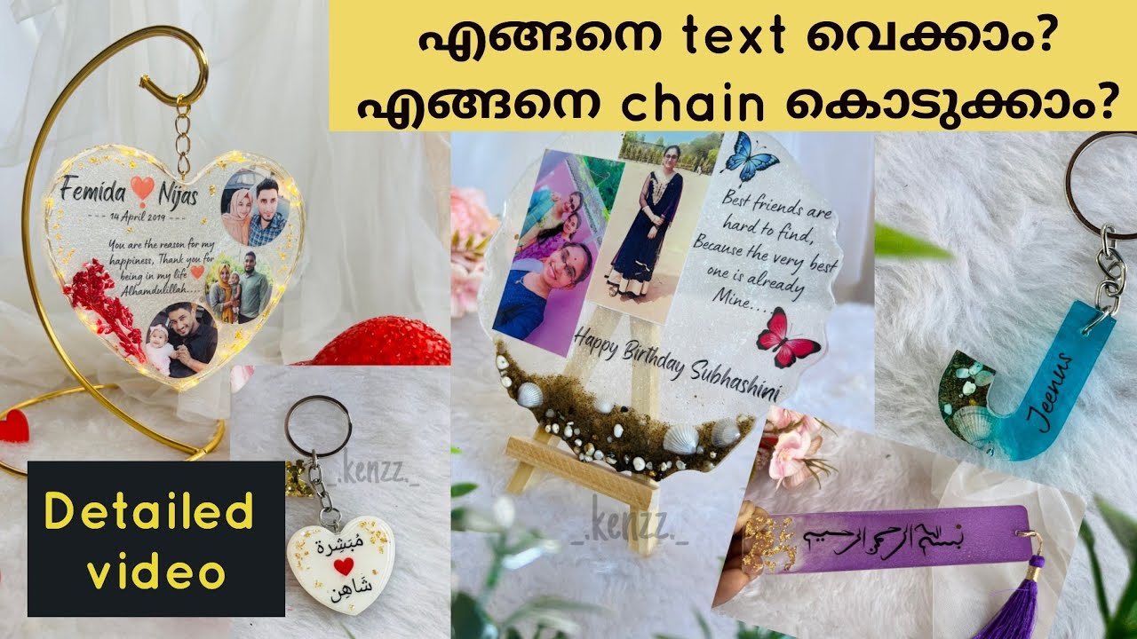 Adding name and text to resin works | Resin art tutorial malayalam