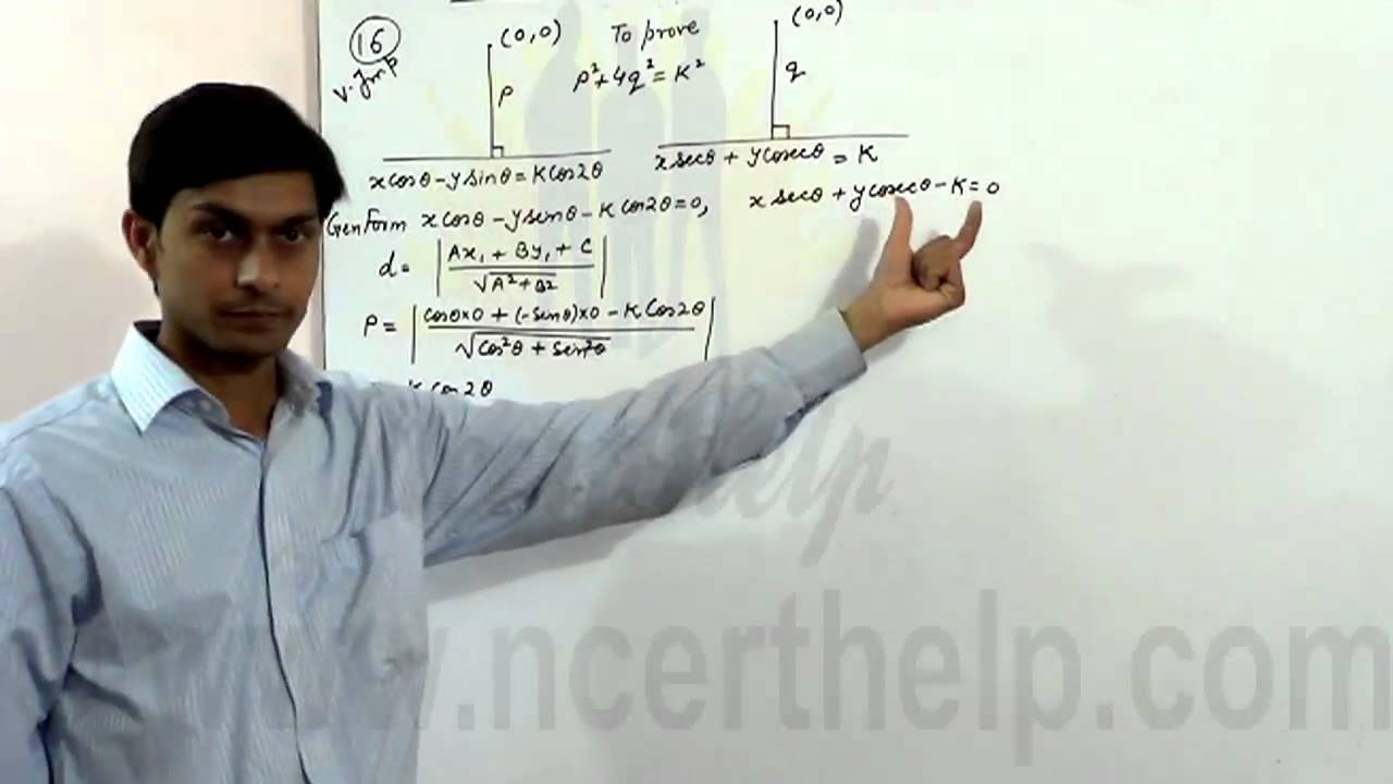 prove that p^2 + 4q^2 = k^2 :If p and q are the lengths of perpendiculars from the origin