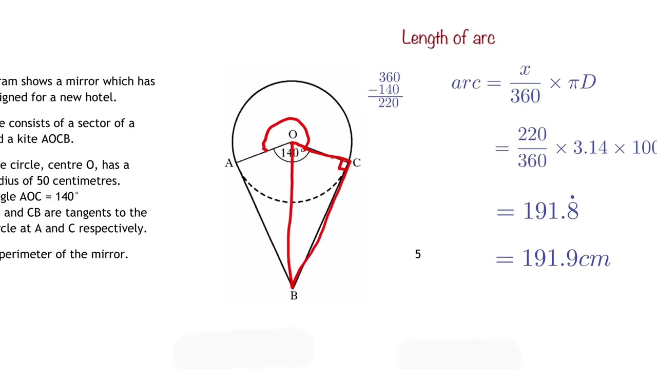 Question on arc length and SOH CAH TOA