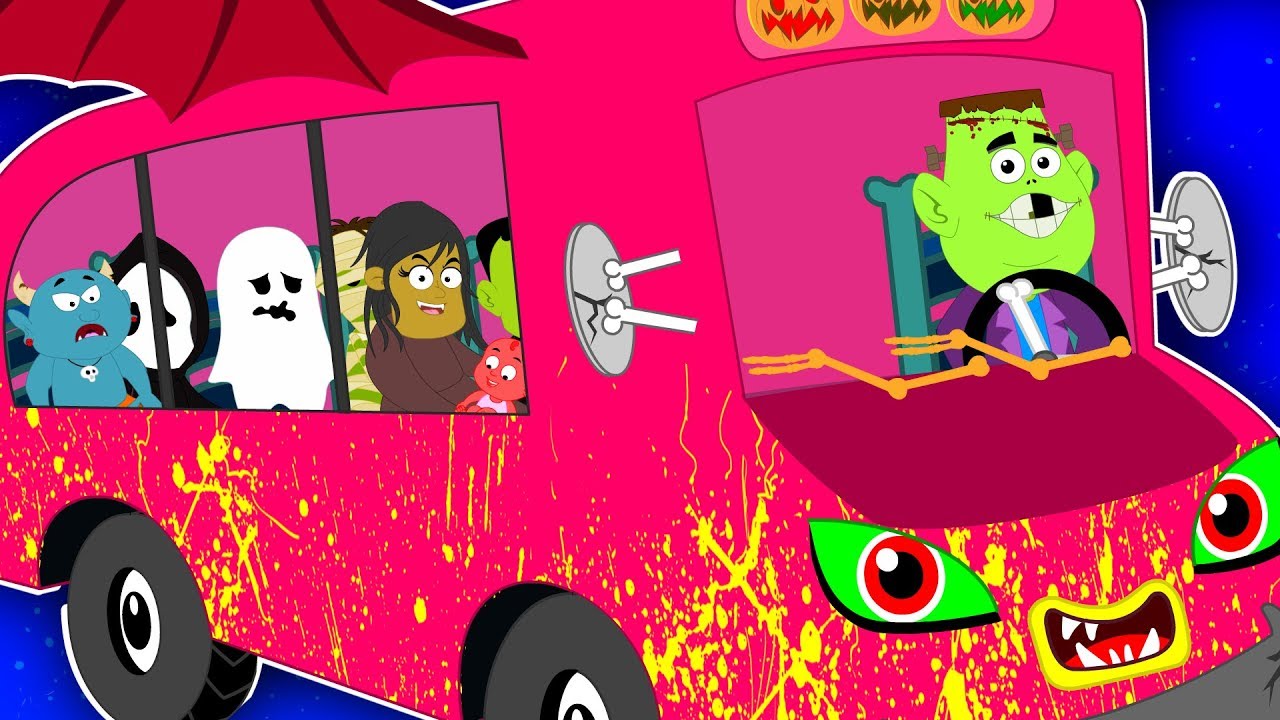 Monsters Wheels On The Bus | Nursery Rhymes For Children | Scary Bus Rhymes