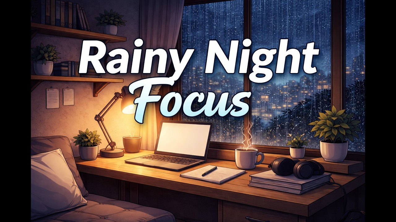 Rainy Night Lofi – Deep Focus Study Session 1 Hour