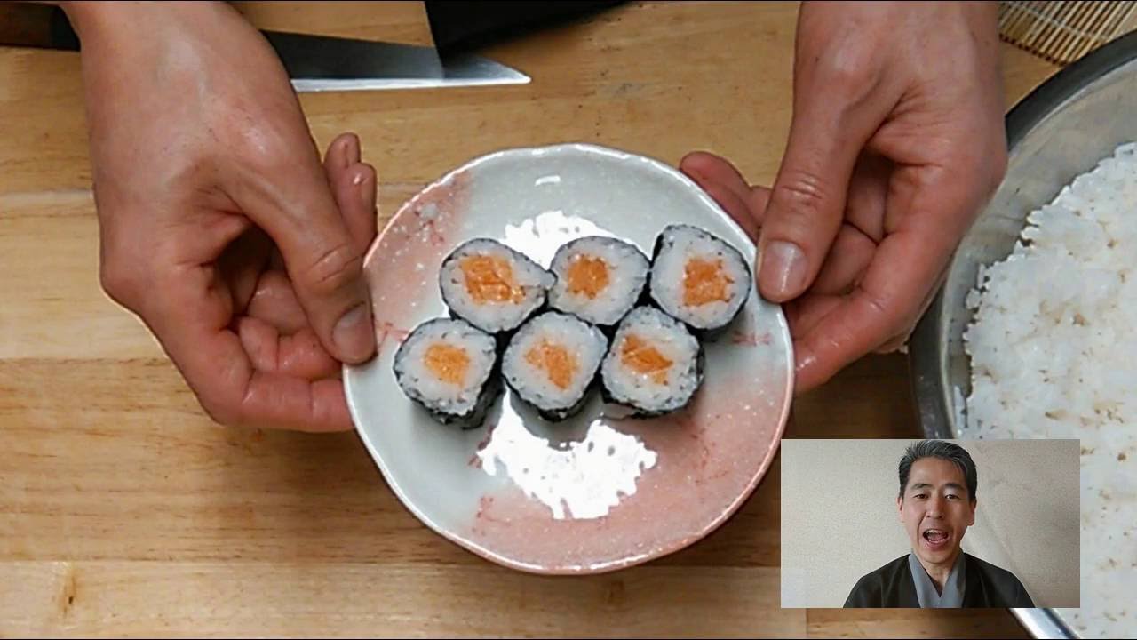 How to make SUSHI ROLL at home ② ?  【Salmon Roll・鮭巻き】(日本語字幕あり）