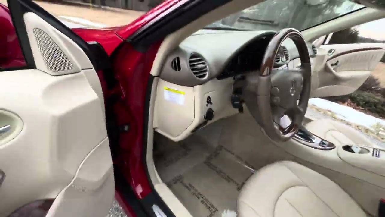 2006 Mercedes-Benz CLK500 Convertible Mars Red/Parchment Beige Leather/Black Top Walk-Around Video 