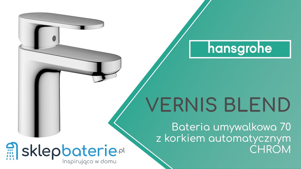 VERNIS BLEND Bateria umywalkowa 70 z korkiem automatycznym Chrom HANSGROHE 71550000-SklepBaterie.pl