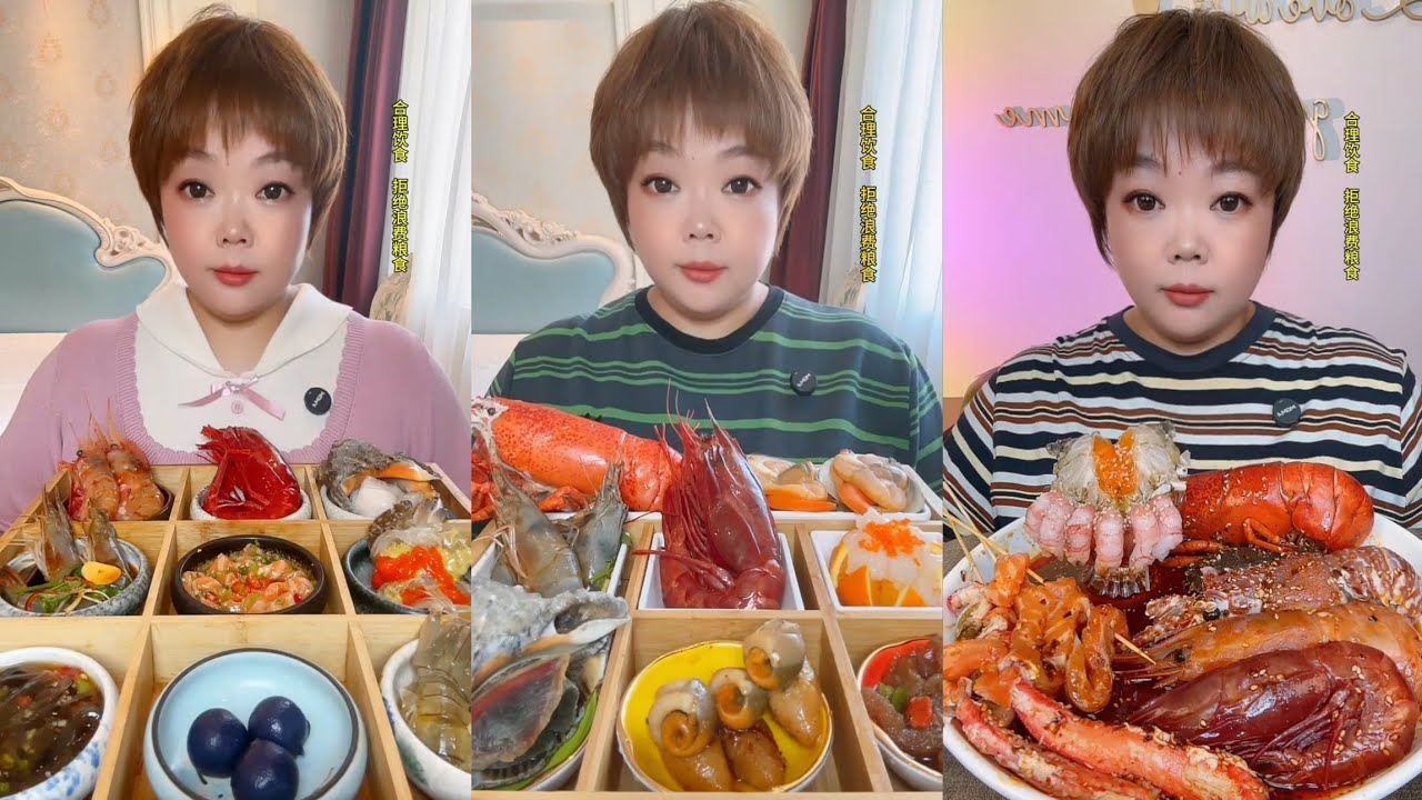 Asmrfood : Eating big Shrimp 🦐🍤🦐 { seafood 🦞🦞🦞🍢} #mukbang #seafood #crab #salmon