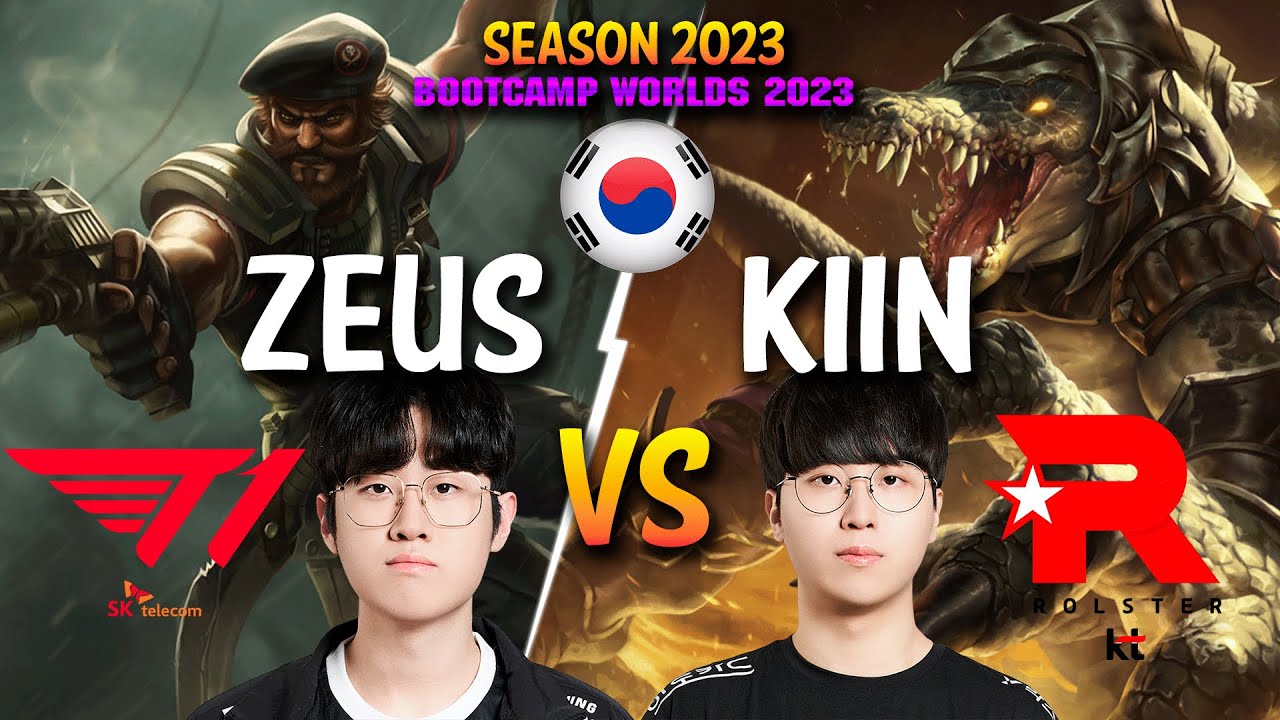 T1 Zeus vs KT Kiin - Zeus GANGPLANK vs Kiin RENEKTON Top - Patch 13.19 KR Ranked