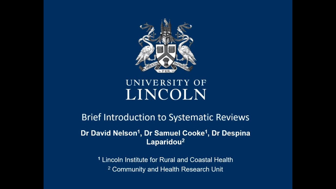 Training | Introduction to Systematic Reviews | 9 September 2024