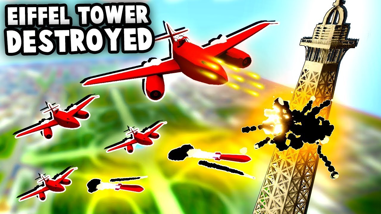 TOTAL Destruction   UFO Jets Destroy EIFFEL TOWER (Total Tank Simulator)