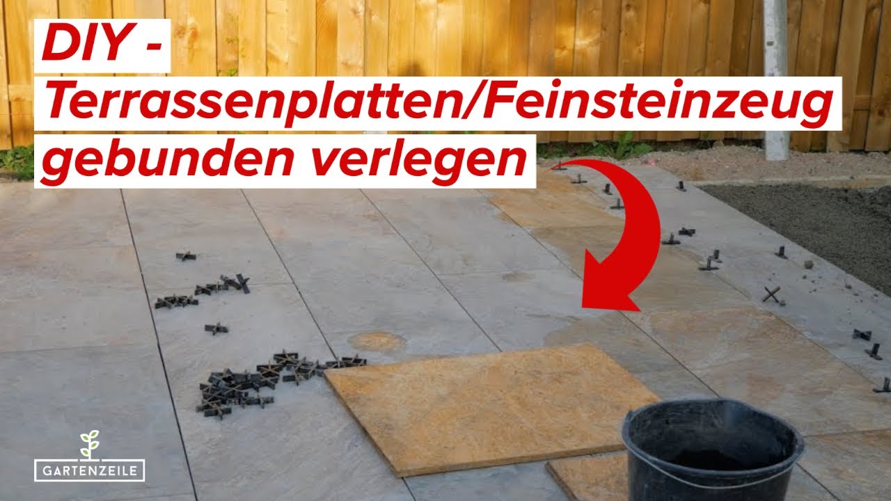 Terrassenplatten/Feinsteinzeug gebunden verlegen - DIY