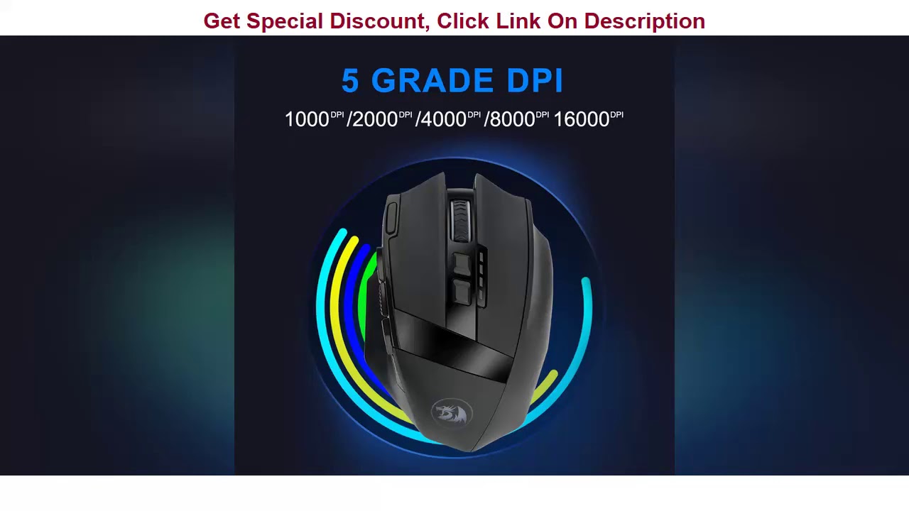 Redragon Sniper Pro M801P RGB Wired Wireless Gaming Mouse 16400 DPI 10 buttons Programmable ergonom