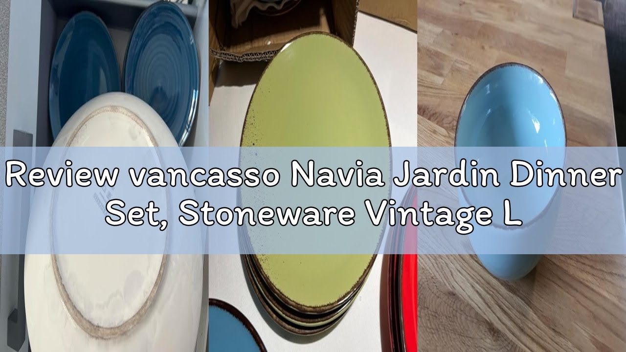 Review vancasso Navia Jardin Dinner Set, Stoneware Vintage Look Grey Dinnerware Tableware, 16 Pieces